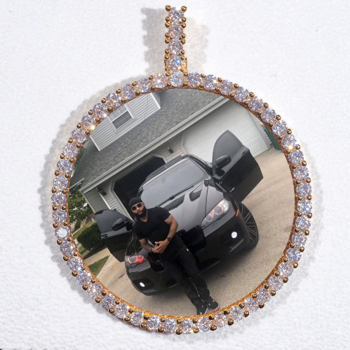 LARGE 3D CIRCLE CUSTOM PICTURE PENDANT