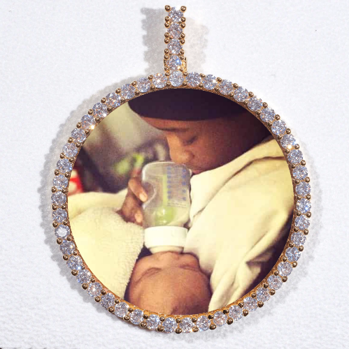 LARGE 3D CIRCLE CUSTOM PICTURE PENDANT