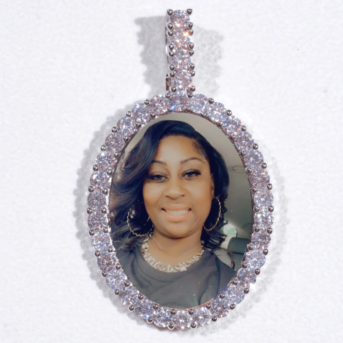Large 3D Oval Custom Picture Pendant