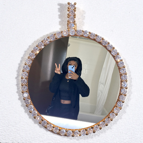 LARGE 3D CIRCLE CUSTOM PICTURE PENDANT