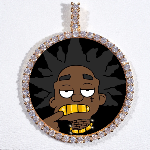 LARGE 3D CIRCLE CUSTOM PICTURE PENDANT