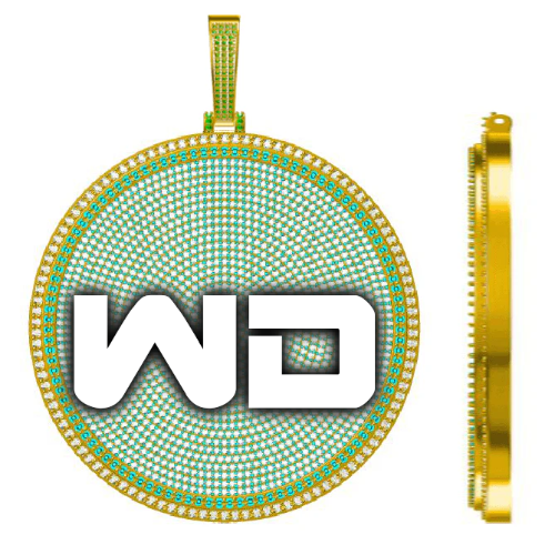 CUSTOM LETTER NECKLACE 3D BIG DISC