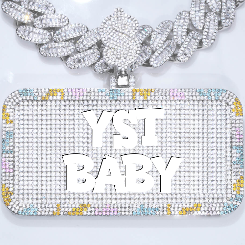 CUSTOM LETTER NECKLACE 3D COLORFUL SQUARE
