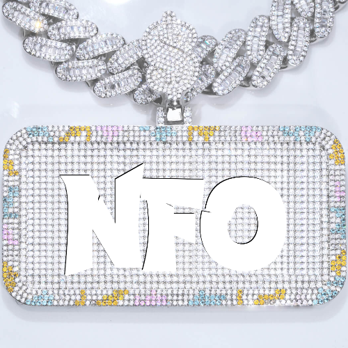 CUSTOM LETTER NECKLACE 3D COLORFUL SQUARE