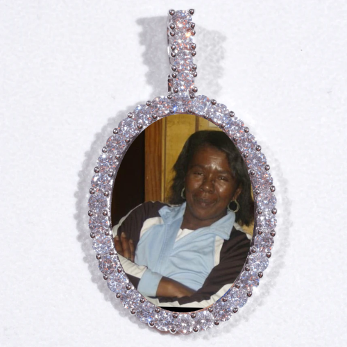 Large 3D Oval Custom Picture Pendant