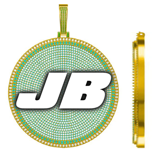 CUSTOM LETTER NECKLACE 3D BIG DISC