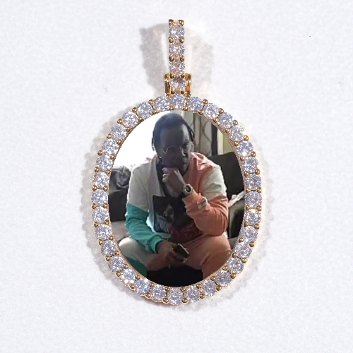 3D Oval Custom Picture Pendant