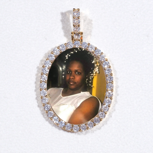 3D Oval Custom Picture Pendant