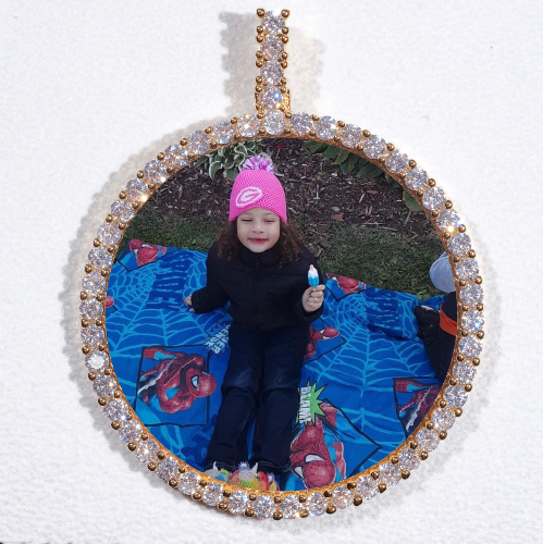 LARGE 3D CIRCLE CUSTOM PICTURE PENDANT