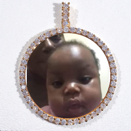 LARGE 3D CIRCLE CUSTOM PICTURE PENDANT