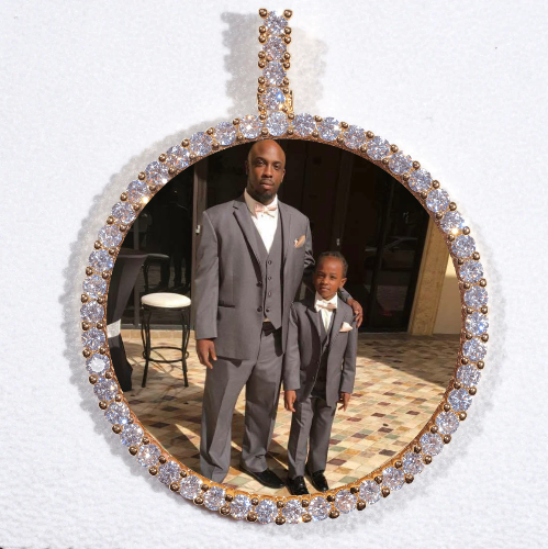 LARGE 3D CIRCLE CUSTOM PICTURE PENDANT