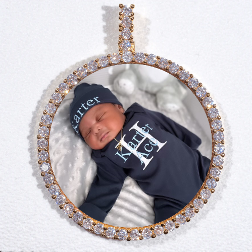 LARGE 3D CIRCLE CUSTOM PICTURE PENDANT