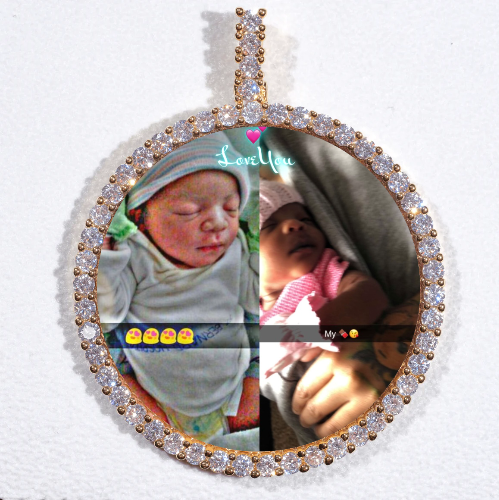 LARGE 3D CIRCLE CUSTOM PICTURE PENDANT
