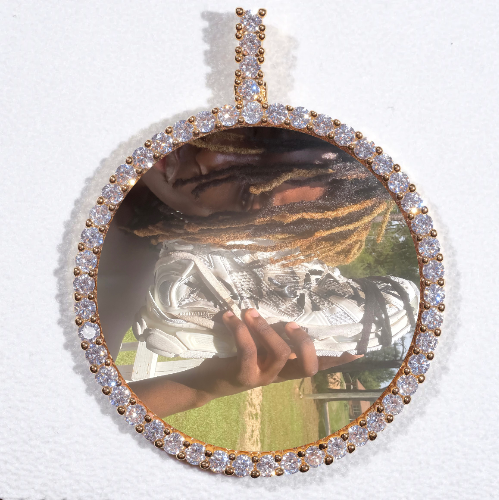 LARGE 3D CIRCLE CUSTOM PICTURE PENDANT