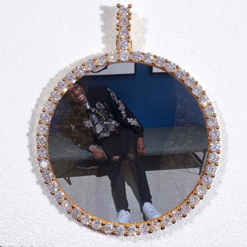 LARGE 3D CIRCLE CUSTOM PICTURE PENDANT