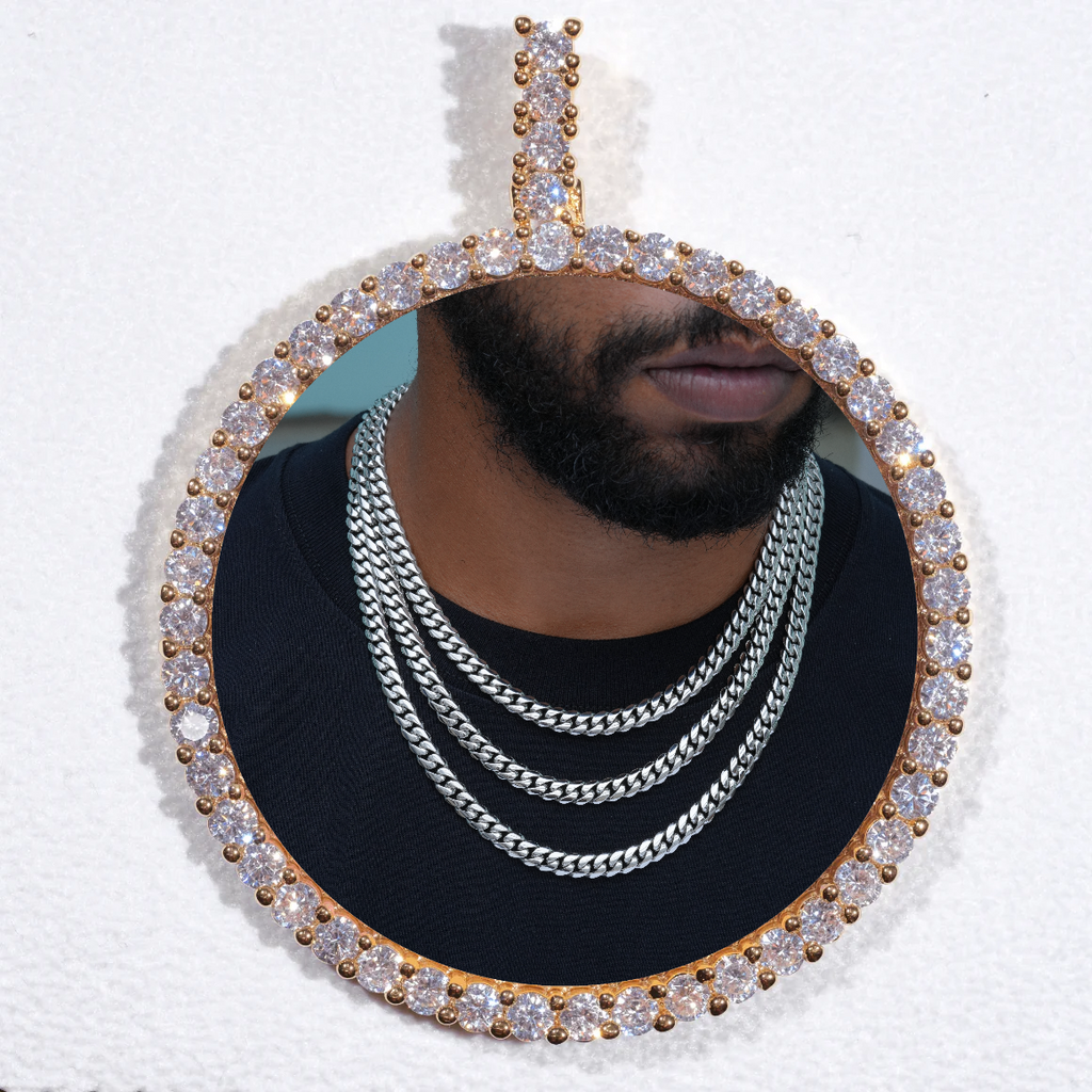 LARGE 3D CIRCLE CUSTOM PICTURE PENDANT