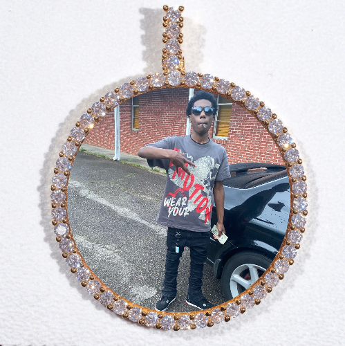 LARGE 3D CIRCLE CUSTOM PICTURE PENDANT