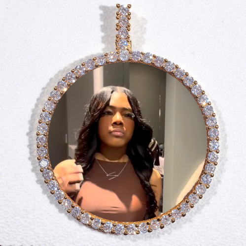 LARGE 3D CIRCLE CUSTOM PICTURE PENDANT