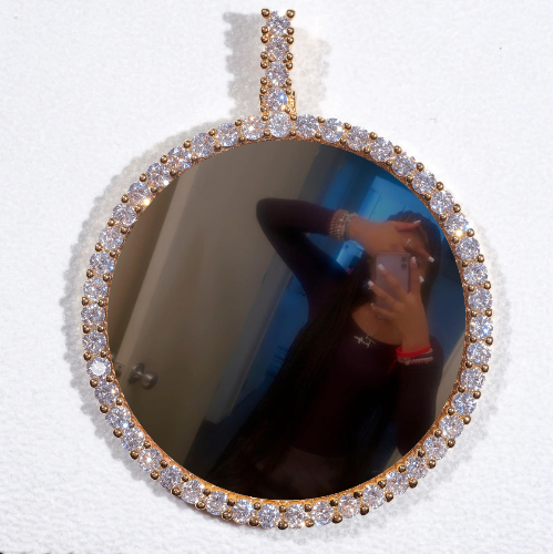 LARGE 3D CIRCLE CUSTOM PICTURE PENDANT