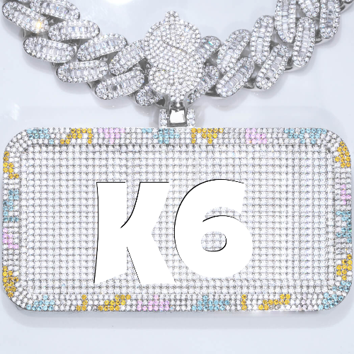 CUSTOM LETTER NECKLACE 3D COLORFUL SQUARE