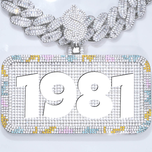 CUSTOM LETTER NECKLACE 3D COLORFUL SQUARE
