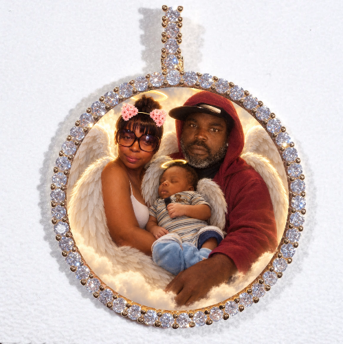 LARGE 3D CIRCLE CUSTOM PICTURE PENDANT