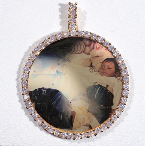 LARGE 3D CIRCLE CUSTOM PICTURE PENDANT