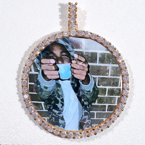 LARGE 3D CIRCLE CUSTOM PICTURE PENDANT