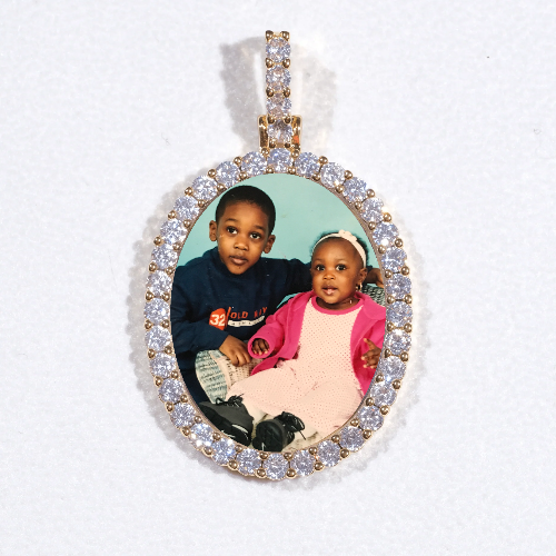 3D Oval Custom Picture Pendant