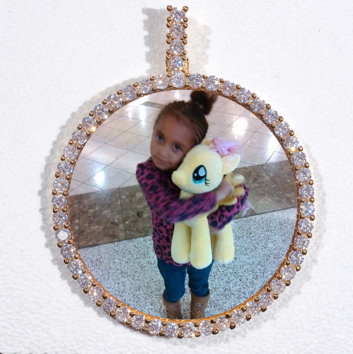 LARGE 3D CIRCLE CUSTOM PICTURE PENDANT
