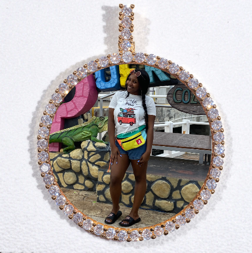 LARGE 3D CIRCLE CUSTOM PICTURE PENDANT