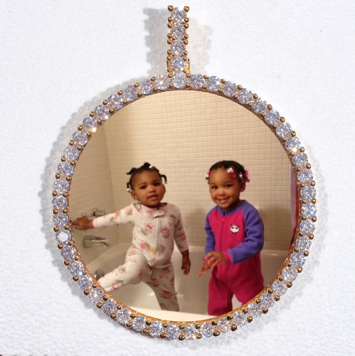 LARGE 3D CIRCLE CUSTOM PICTURE PENDANT