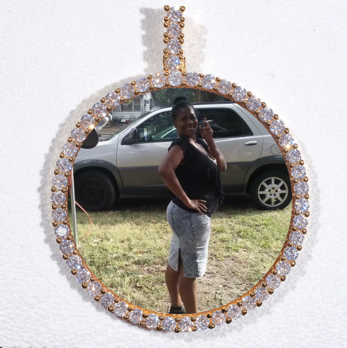 LARGE 3D CIRCLE CUSTOM PICTURE PENDANT