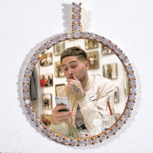 LARGE 3D CIRCLE CUSTOM PICTURE PENDANT