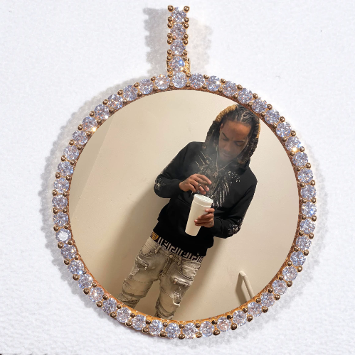 LARGE 3D CIRCLE CUSTOM PICTURE PENDANT