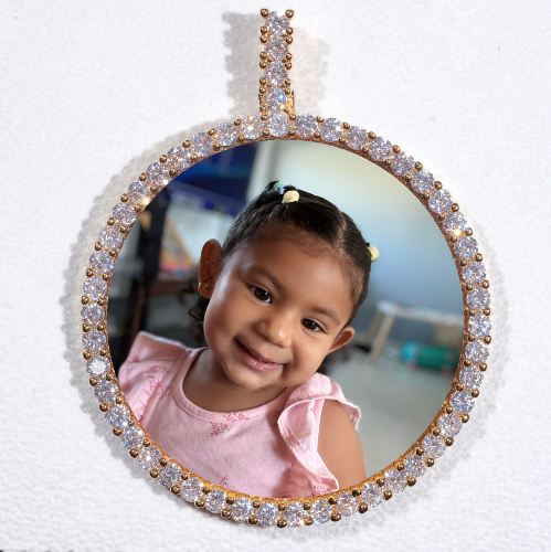 LARGE 3D CIRCLE CUSTOM PICTURE PENDANT