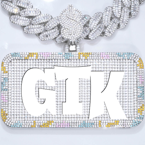 CUSTOM LETTER NECKLACE 3D COLORFUL SQUARE