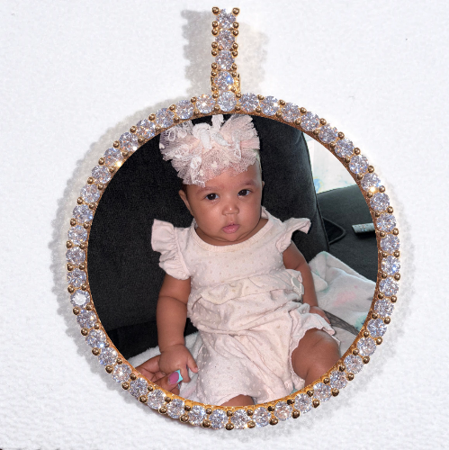 LARGE 3D CIRCLE CUSTOM PICTURE PENDANT