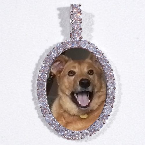 Large 3D Oval Custom Picture Pendant