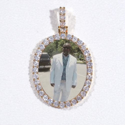3D Oval Custom Picture Pendant