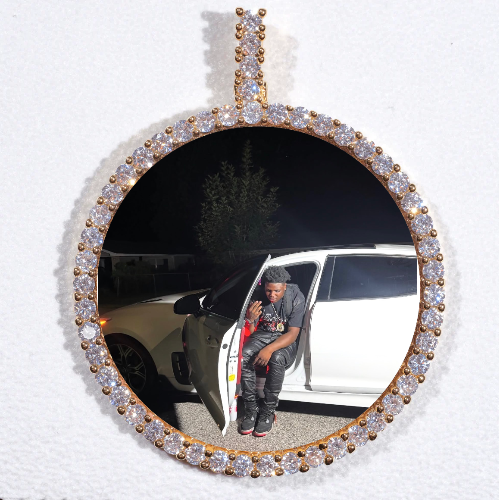 LARGE 3D CIRCLE CUSTOM PICTURE PENDANT
