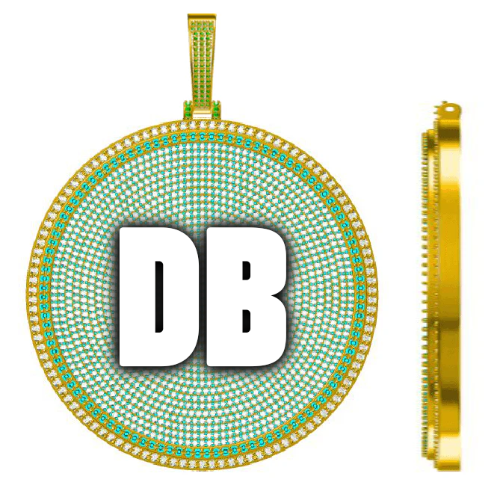 CUSTOM LETTER NECKLACE 3D BIG DISC