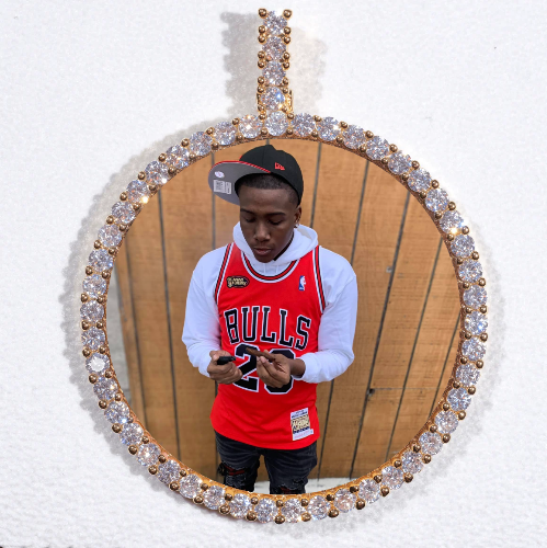 LARGE 3D CIRCLE CUSTOM PICTURE PENDANT