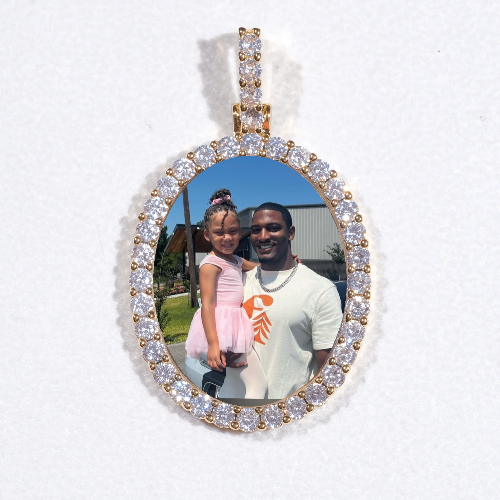 3D Oval Custom Picture Pendant