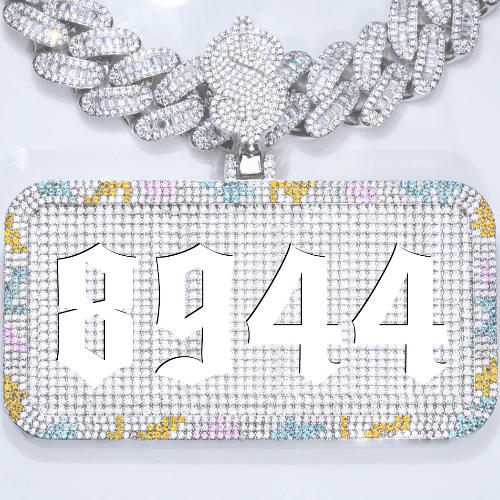 CUSTOM LETTER NECKLACE 3D COLORFUL SQUARE