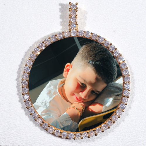 LARGE 3D CIRCLE CUSTOM PICTURE PENDANT