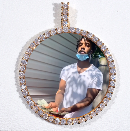 LARGE 3D CIRCLE CUSTOM PICTURE PENDANT