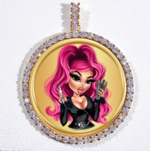 LARGE 3D CIRCLE CUSTOM PICTURE PENDANT