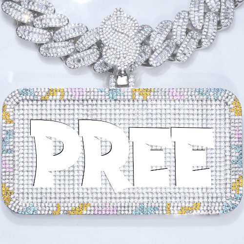 CUSTOM LETTER NECKLACE 3D COLORFUL SQUARE