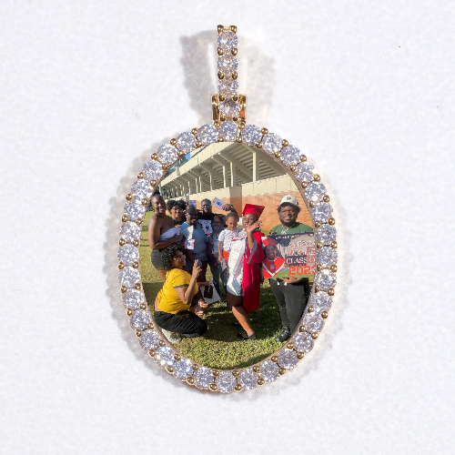 3D Oval Custom Picture Pendant